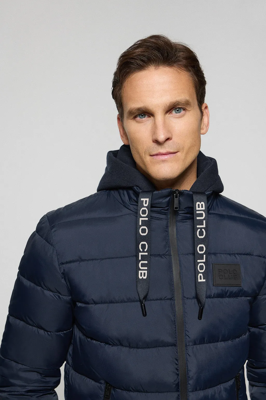 Chaqueta acolchada azul marino Canyon con detalles Polo Club