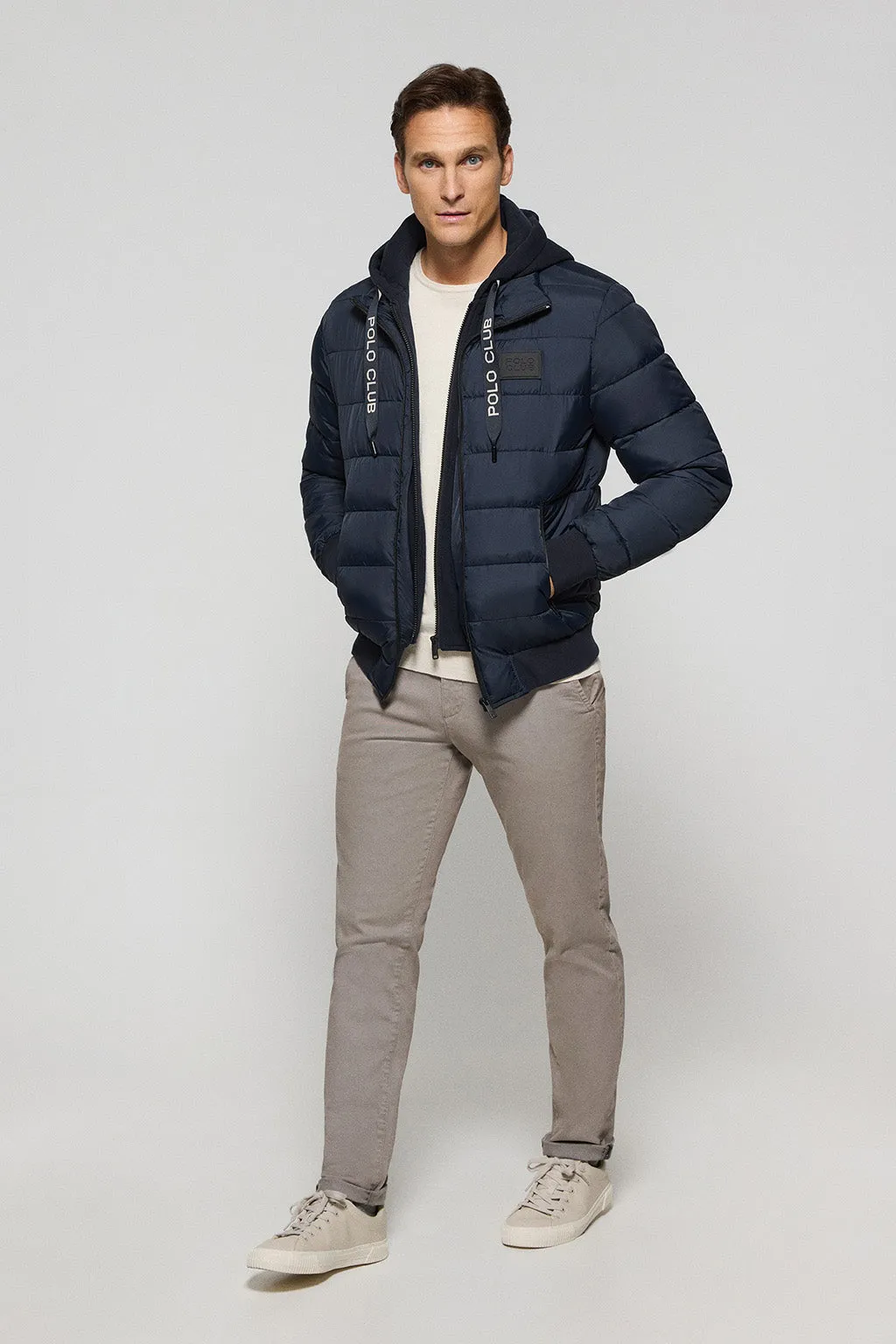 Chaqueta acolchada azul marino Canyon con detalles Polo Club