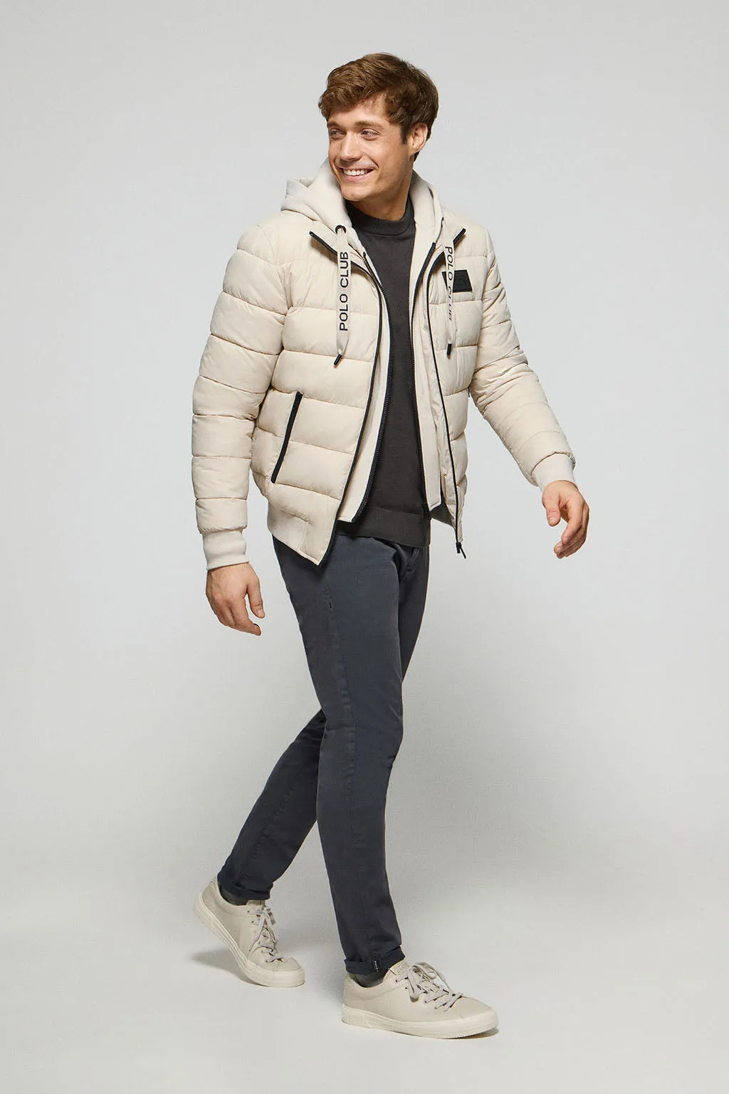 Chaqueta acolchada beige Canyon con detalles Polo Club