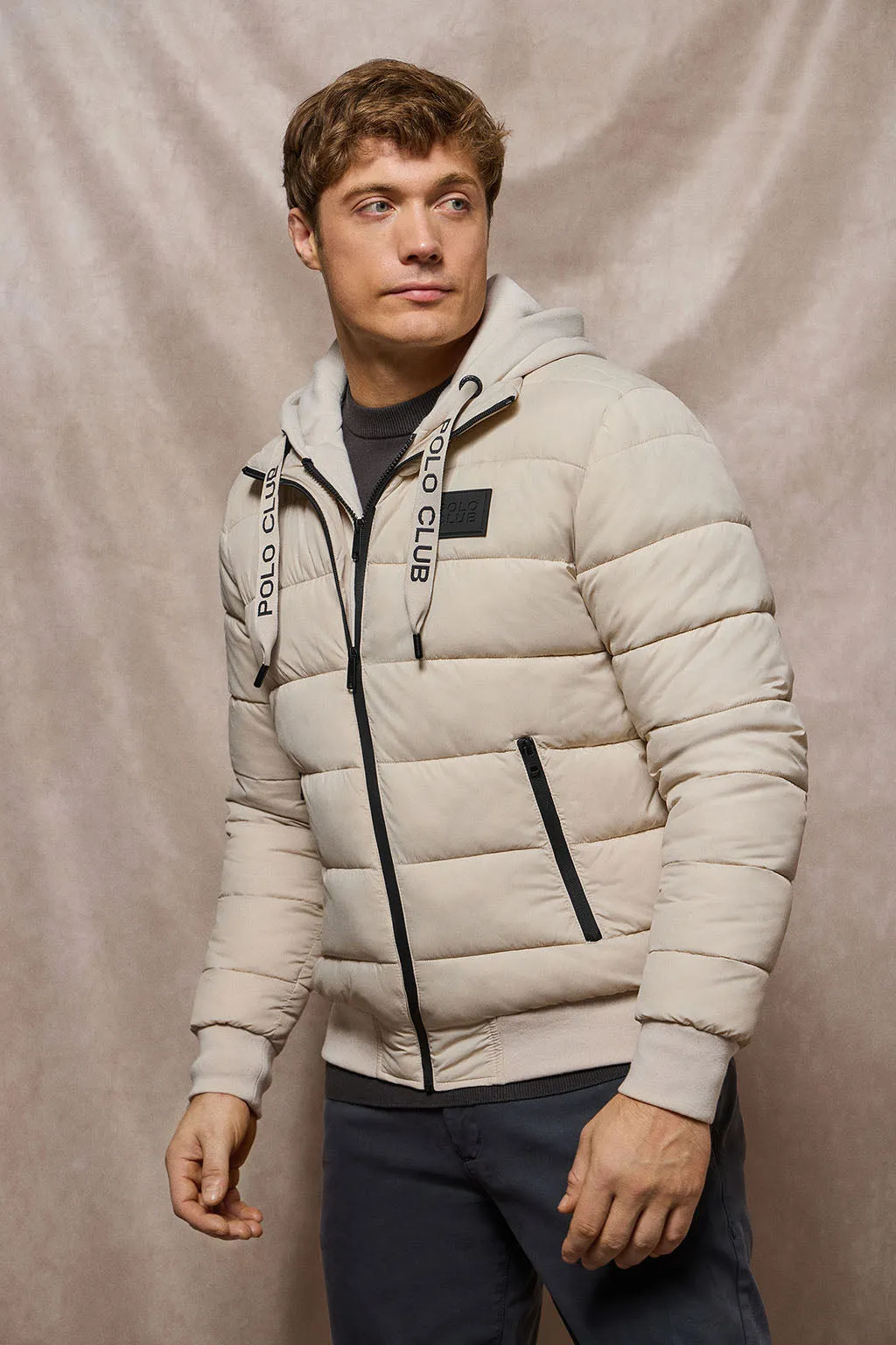 Chaqueta acolchada beige Canyon con detalles Polo Club