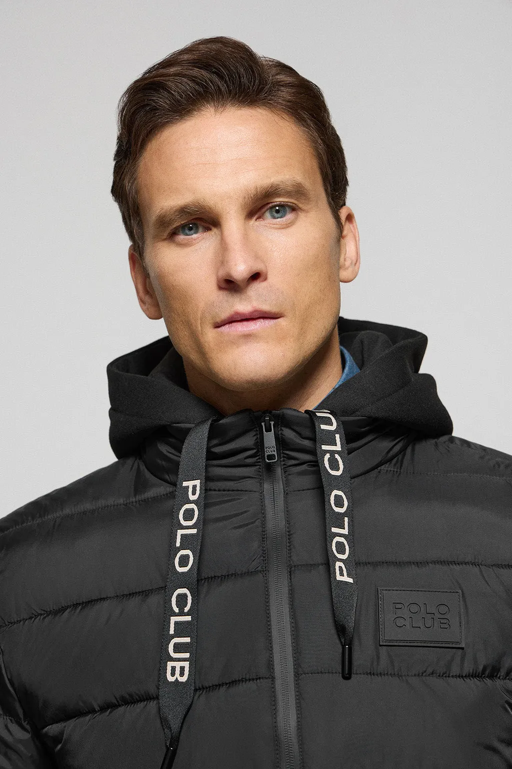 Chaqueta acolchada negra Canyon con detalles Polo Club