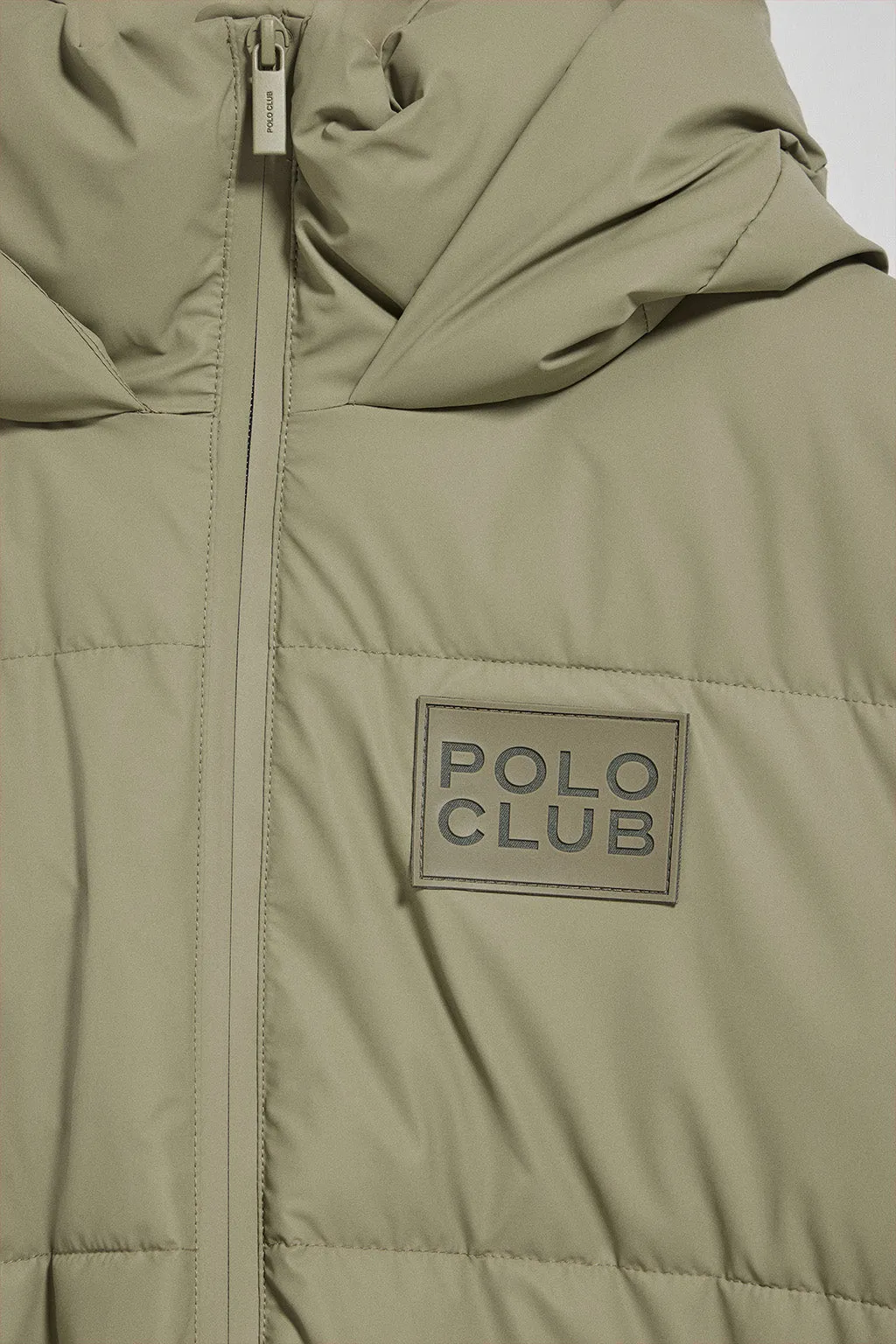 Chaqueta acolchada verde Glacier de capucha fija y detalles Polo Club