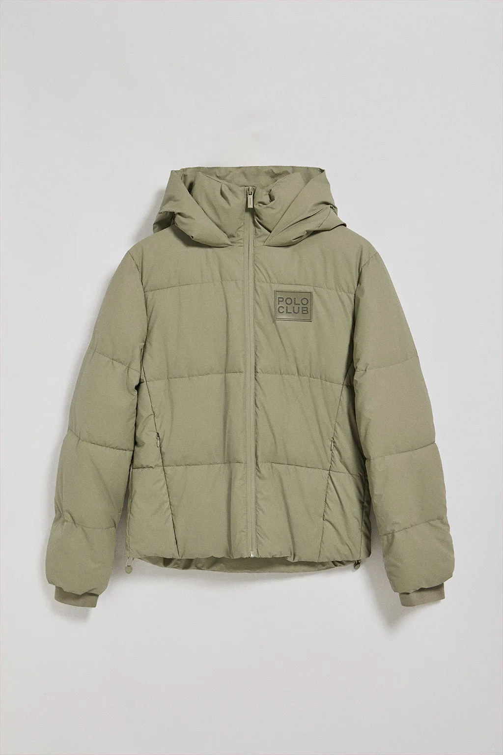 Chaqueta acolchada verde Glacier de capucha fija y detalles Polo Club