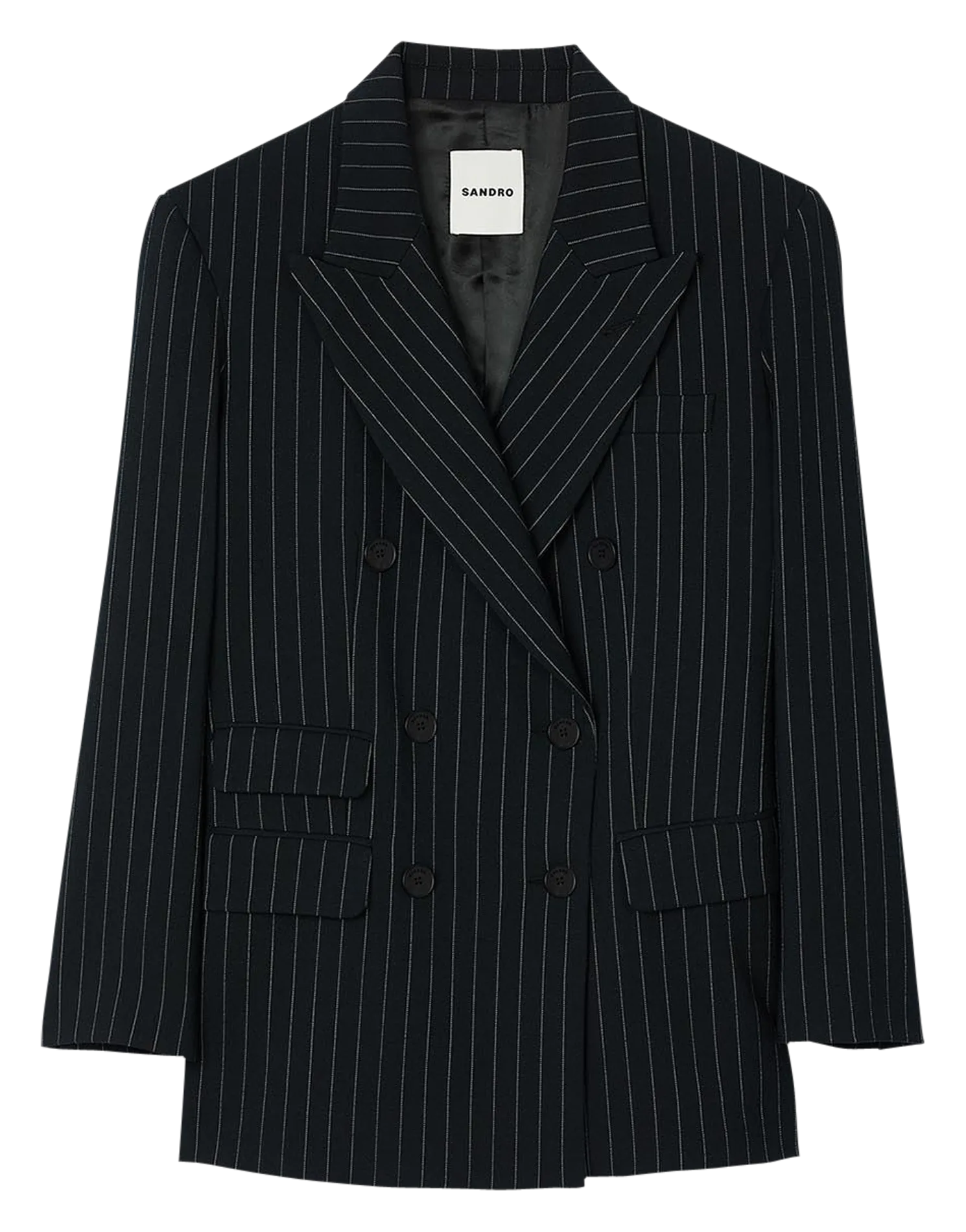 Chaqueta de sastre a rayas en negro