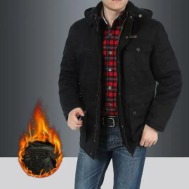 Chaqueta militar de invierno Hombres Parkas Cálido Cuello de piel gruesa Abrigos de lana Chaquetas cortavientos acolchadas de al