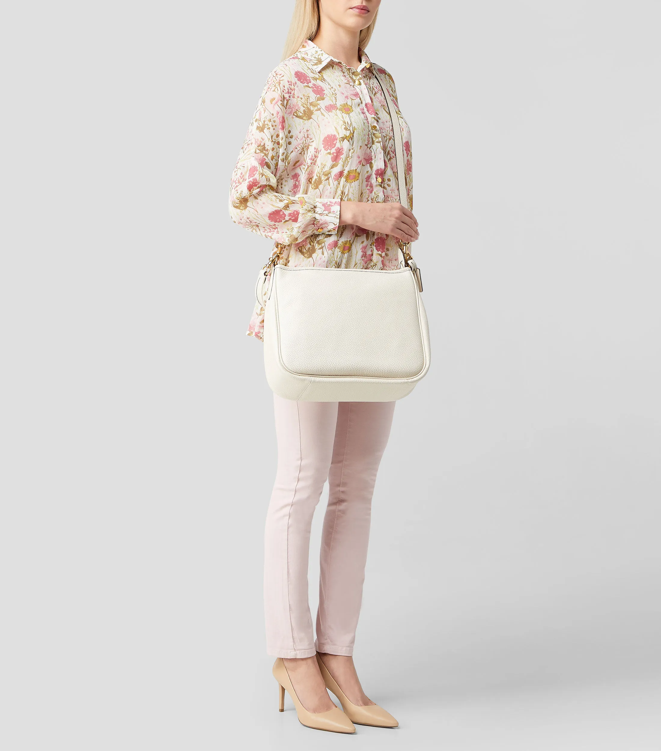 Coach Bolso Shoulder blanco en piel Cary granulado Mujer