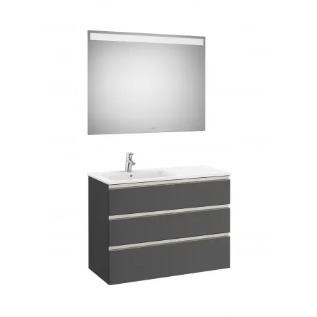 CONJUNTO DE MUEBLE 3 CAJONES, LAVABO Y ESPEJO CON LED THE GAP  ROCA