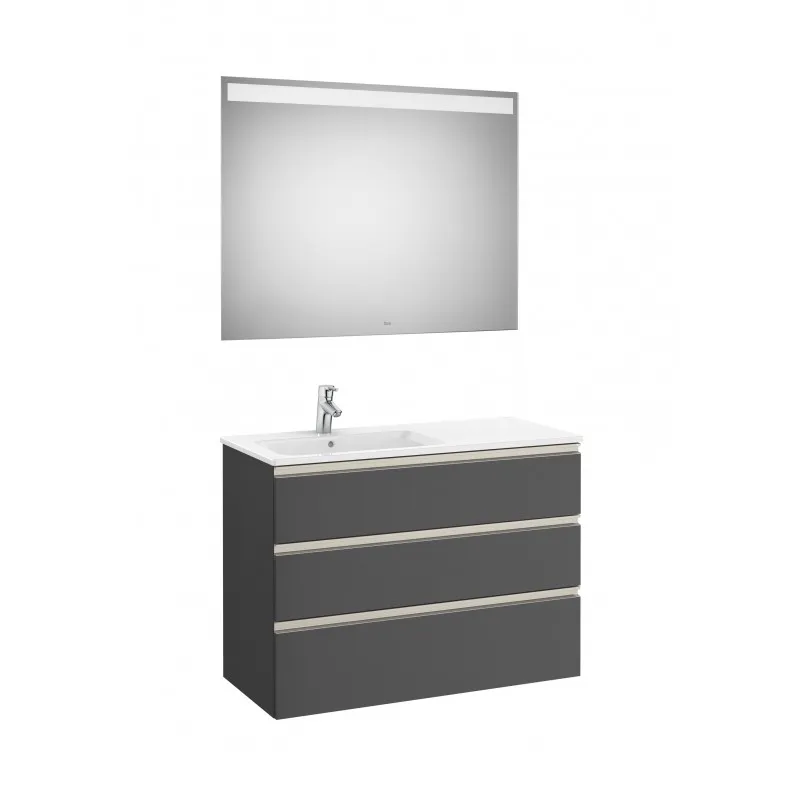 CONJUNTO DE MUEBLE 3 CAJONES, LAVABO Y ESPEJO CON LED THE GAP  ROCA