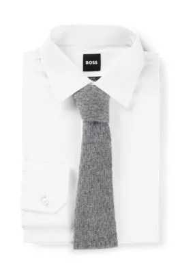 Corbata de cashmere en jacquard de punto