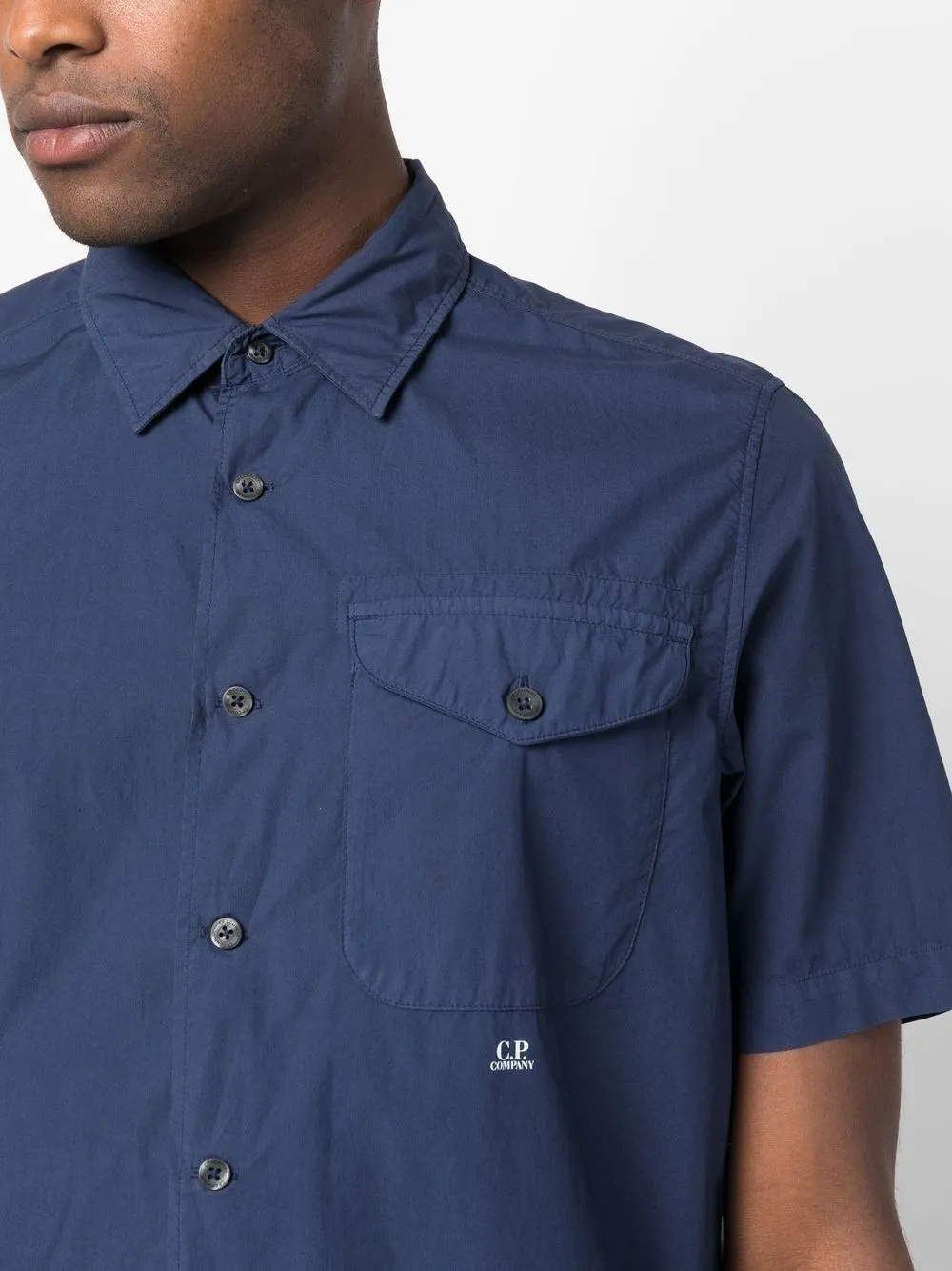 C.P. COMPANY POPELINE POCKET SHIRT MEDIEVAL BLUE