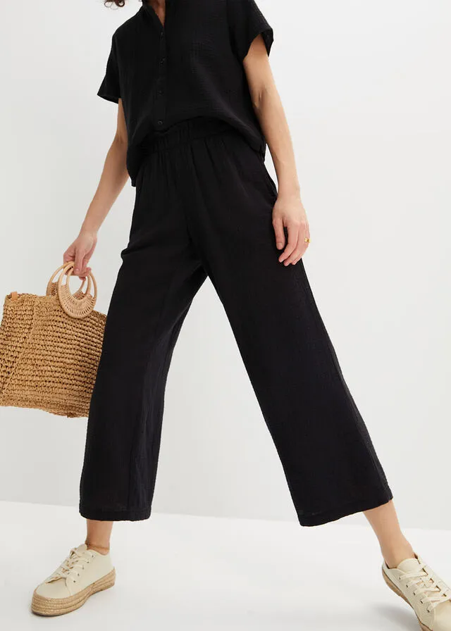 Culotte de muselina Negro