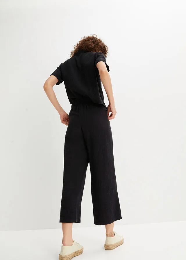 Culotte de muselina Negro
