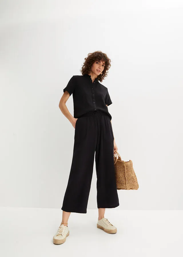 Culotte de muselina Negro