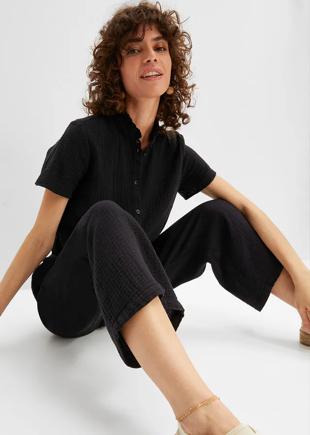 Culotte de muselina Negro