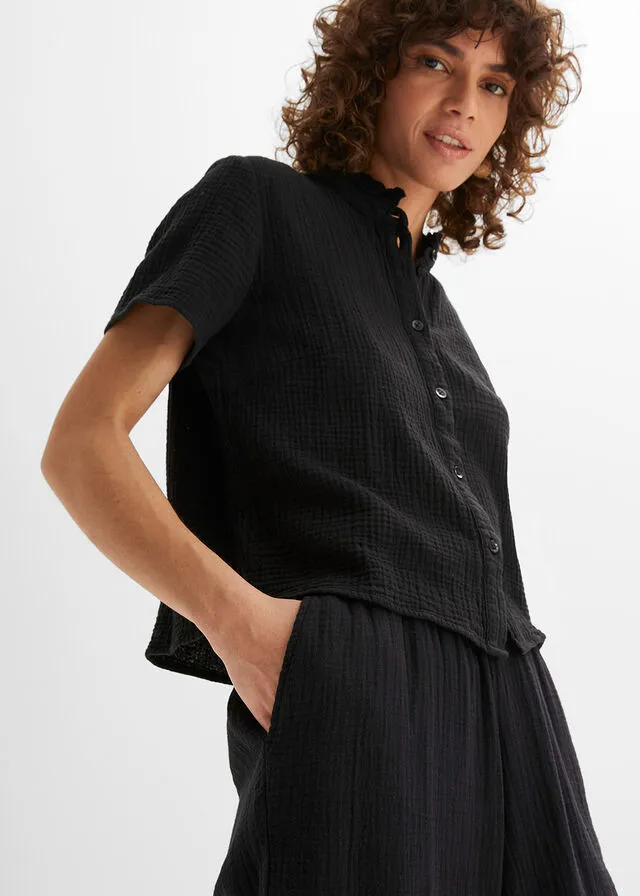 Culotte de muselina Negro