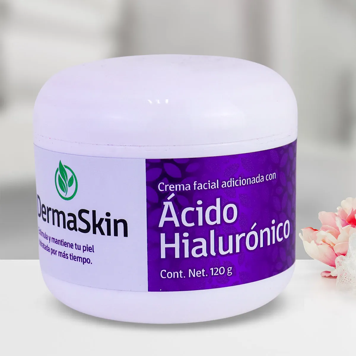DermaSkin, Crema Facial Adicionada con cido Hialurónico, 120 gr