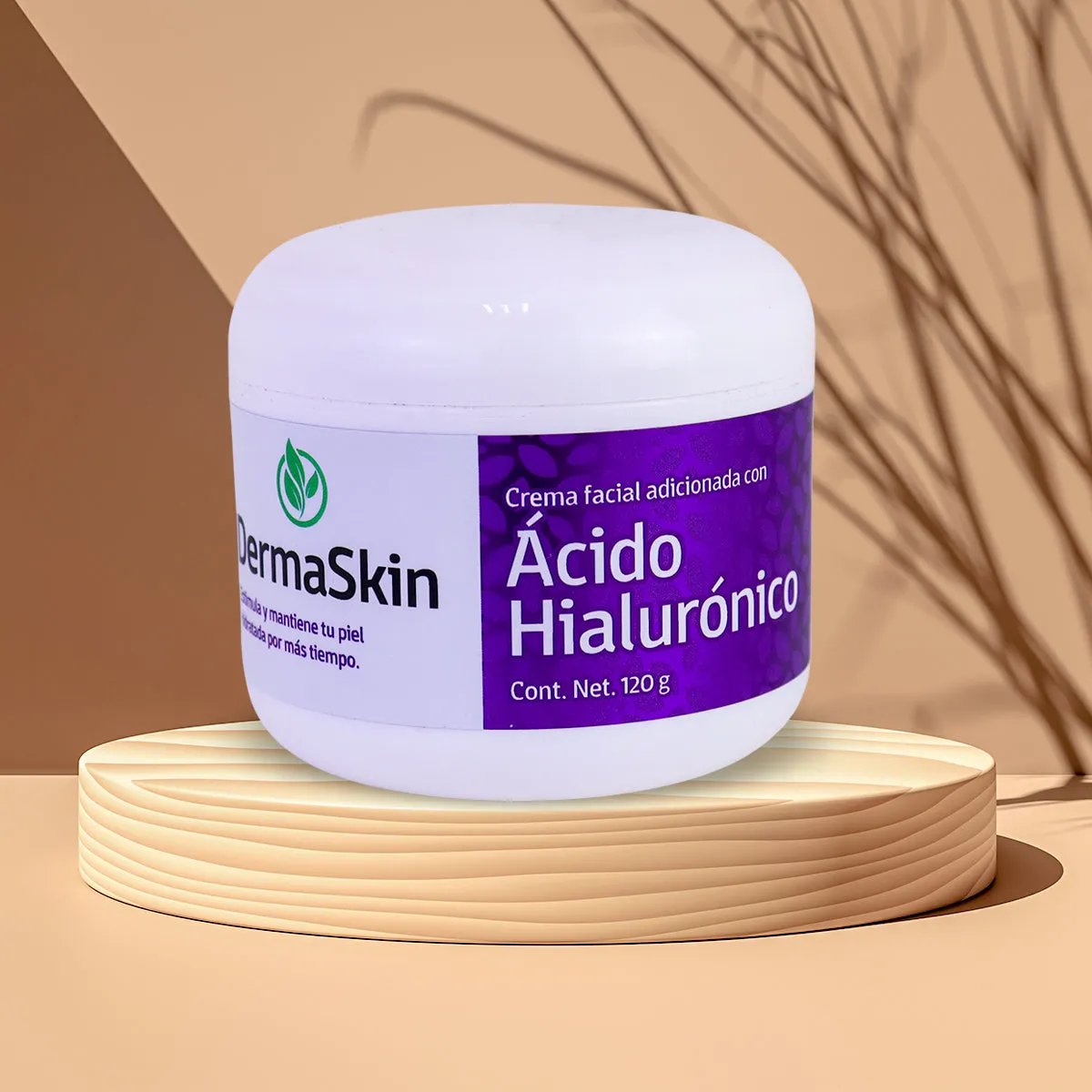 DermaSkin, Crema Facial Adicionada con cido Hialurónico, 120 gr