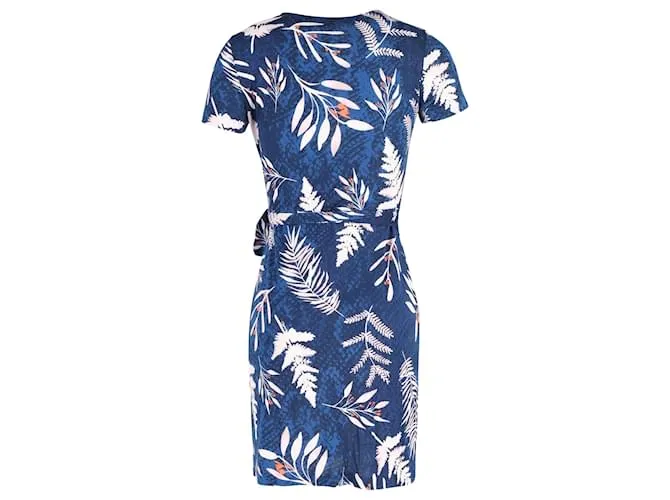 Diane Von Furstenberg Vestido con lazo en la cintura y estampado Zoe en seda multicolor Azul 