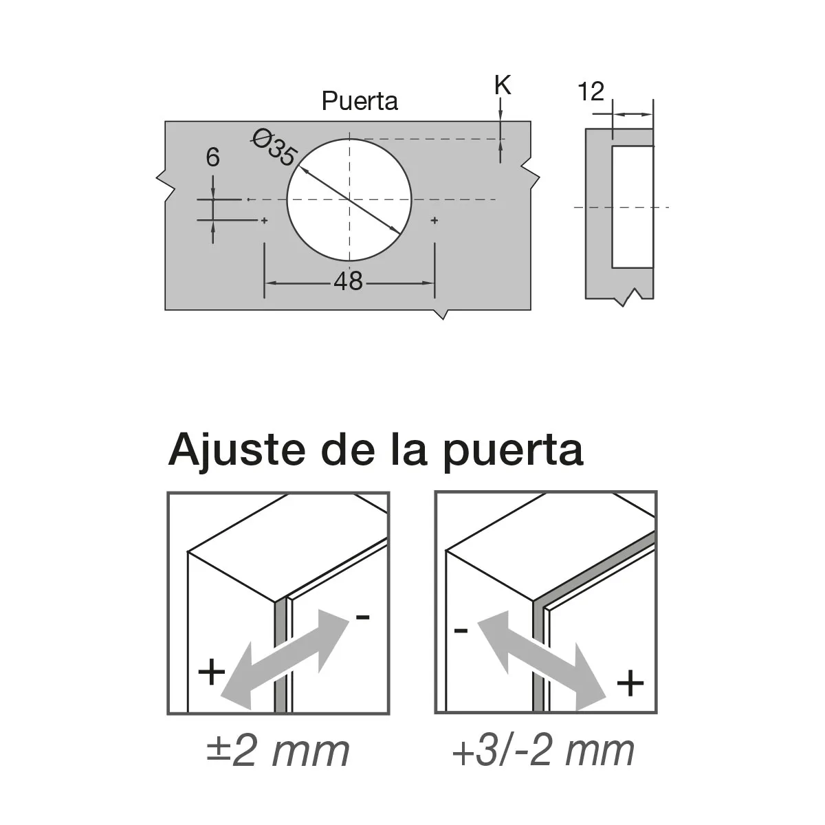 ECO SUPER CODO  BISAGRA Ø35 MM. DE APERTURA 110º CON CIERRE DECELERANTE