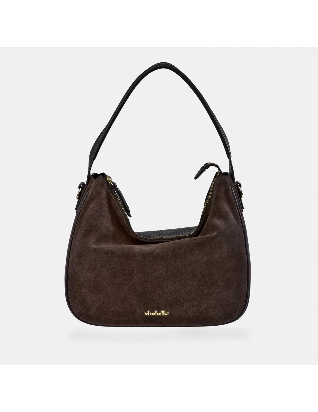 EL CABALLO Bolso de hombro en piel serraje con bandolera
