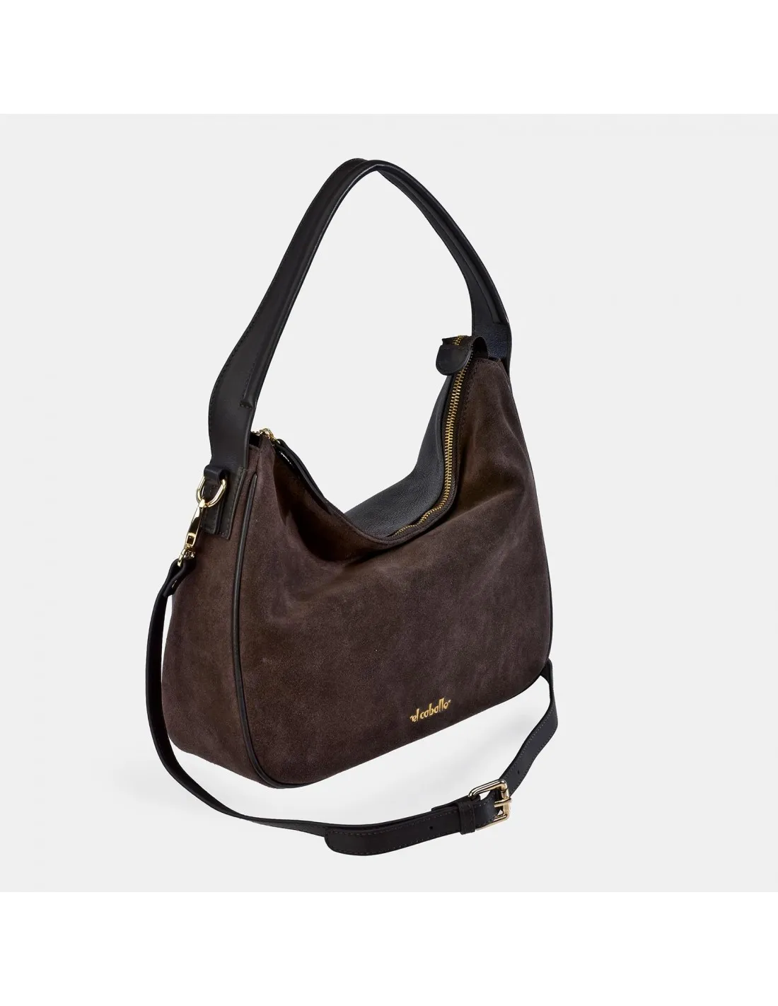 EL CABALLO Bolso de hombro en piel serraje con bandolera