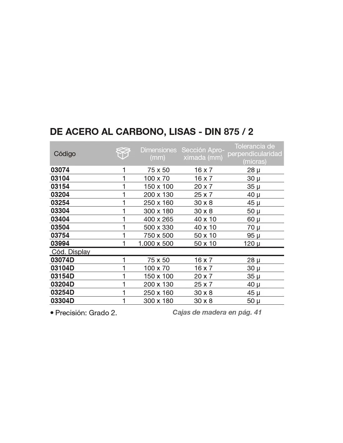 Escuadra DIN 875/2 de acero al carbono, lisa 75 x 50mm