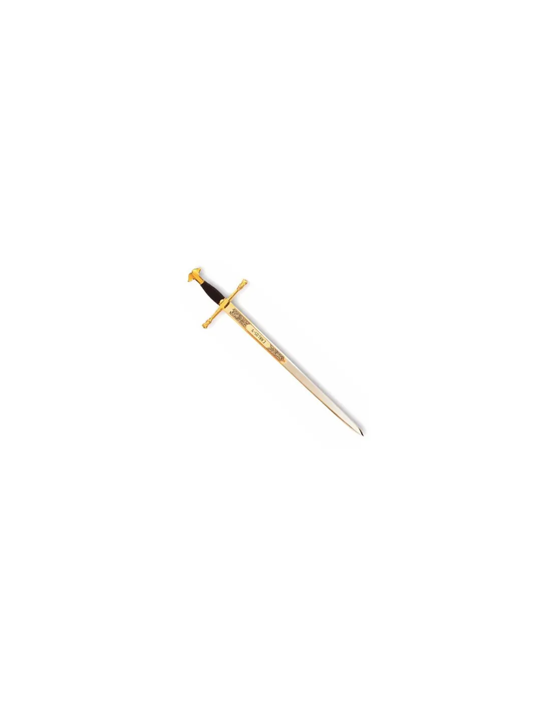 Espada Carlos V dorada, acero inoxidable