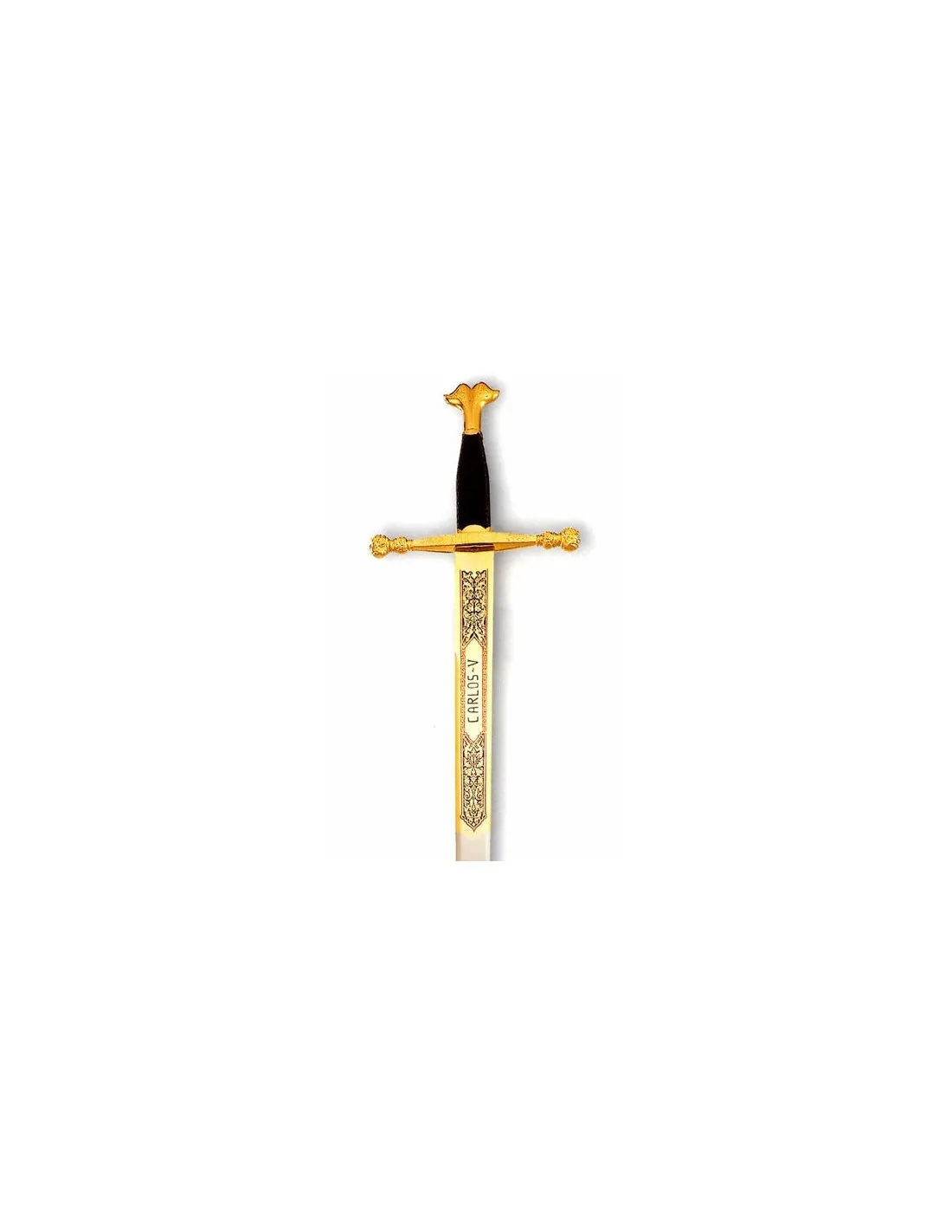 Espada Carlos V dorada, acero inoxidable