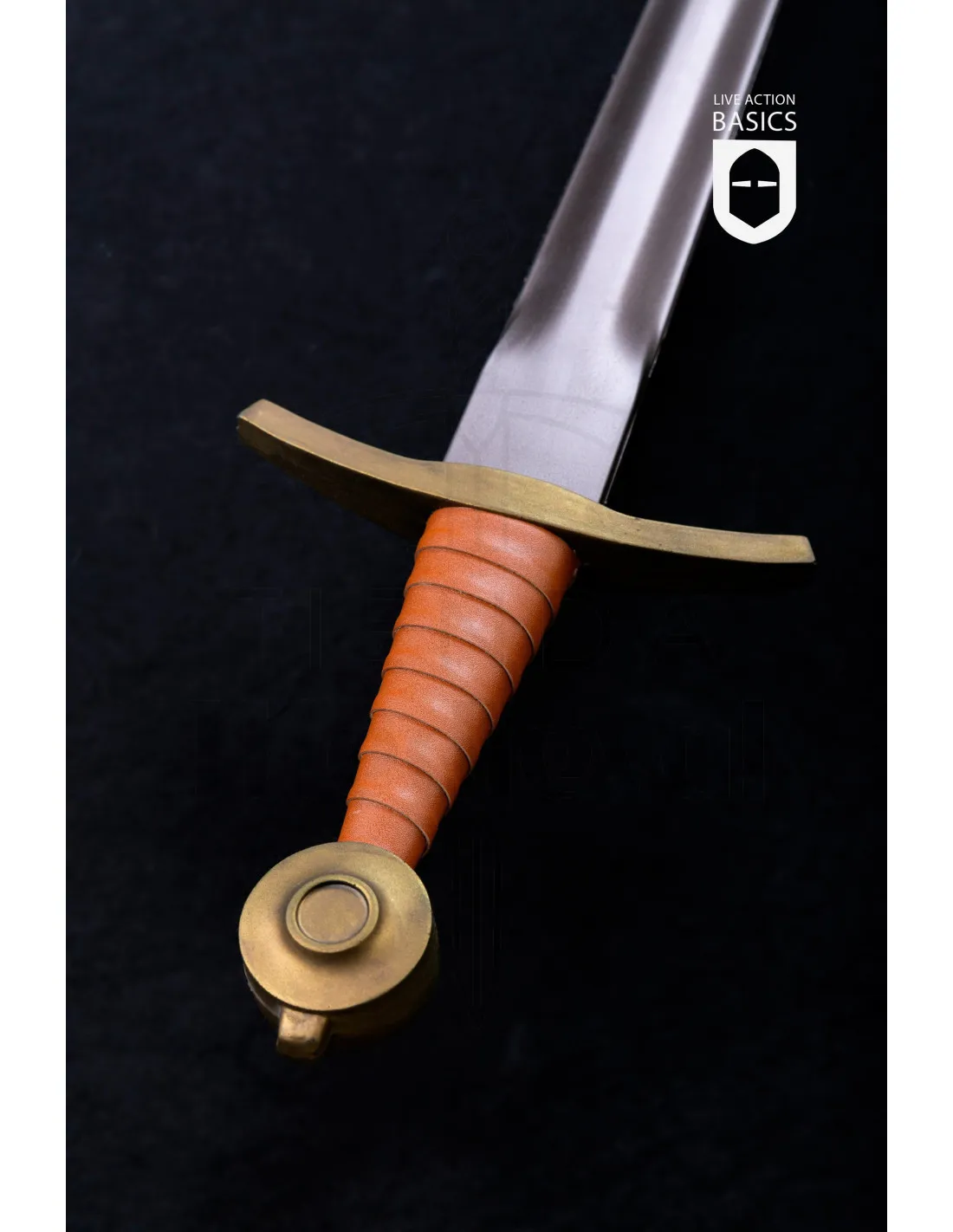 Espada medieval Arming acabado oro, para LARP