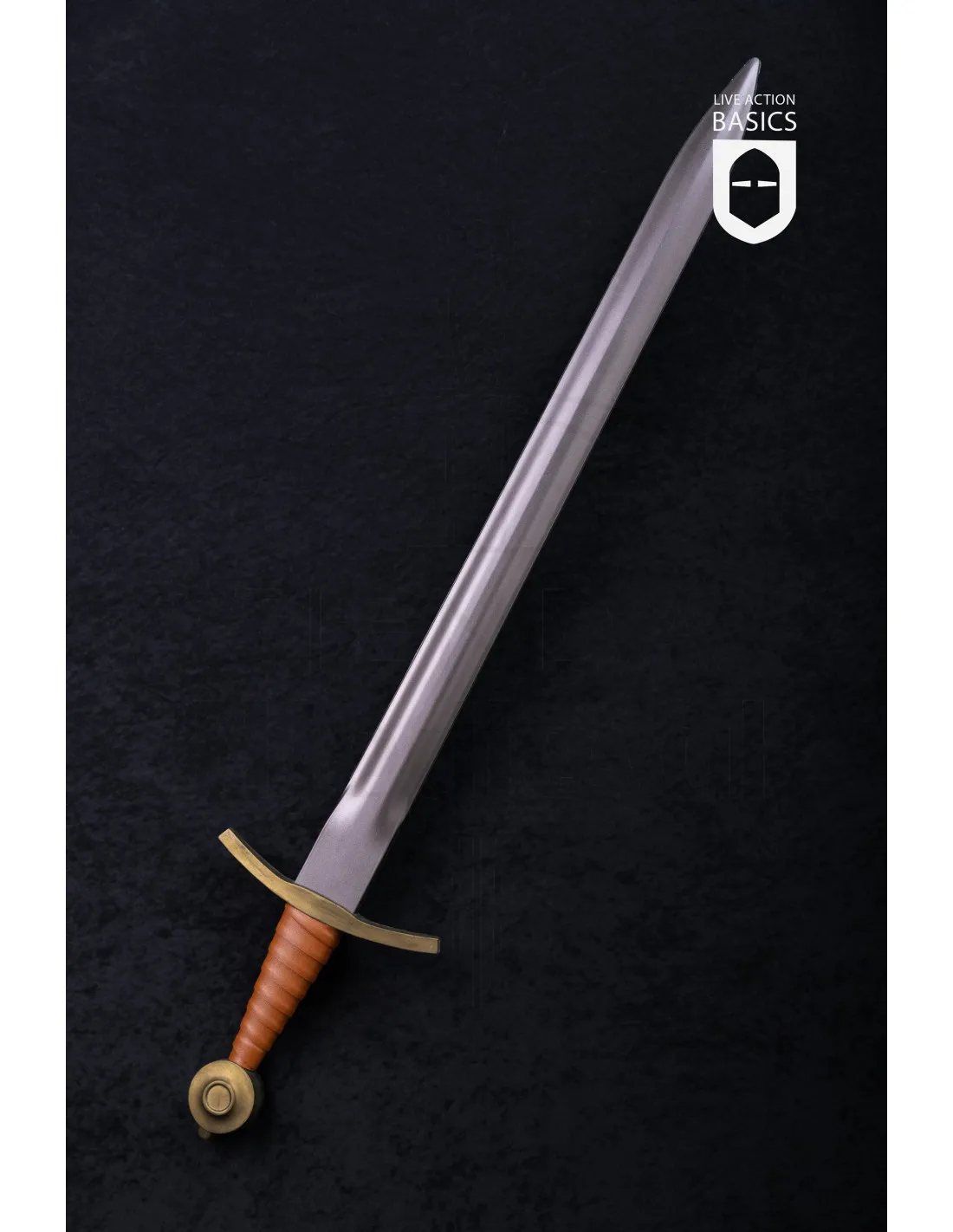 Espada medieval Arming acabado oro, para LARP