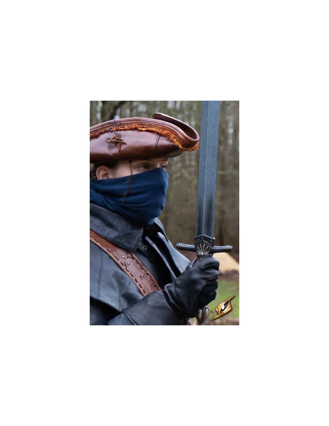 Espada medieval de látex modelo Dualist empuñadura blanco marfil (LARP)