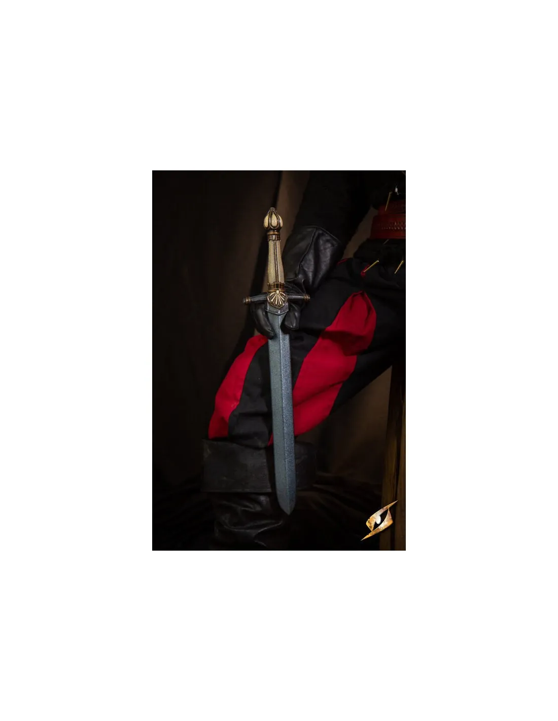 Espada medieval de látex modelo Dualist empuñadura blanco marfil (LARP)