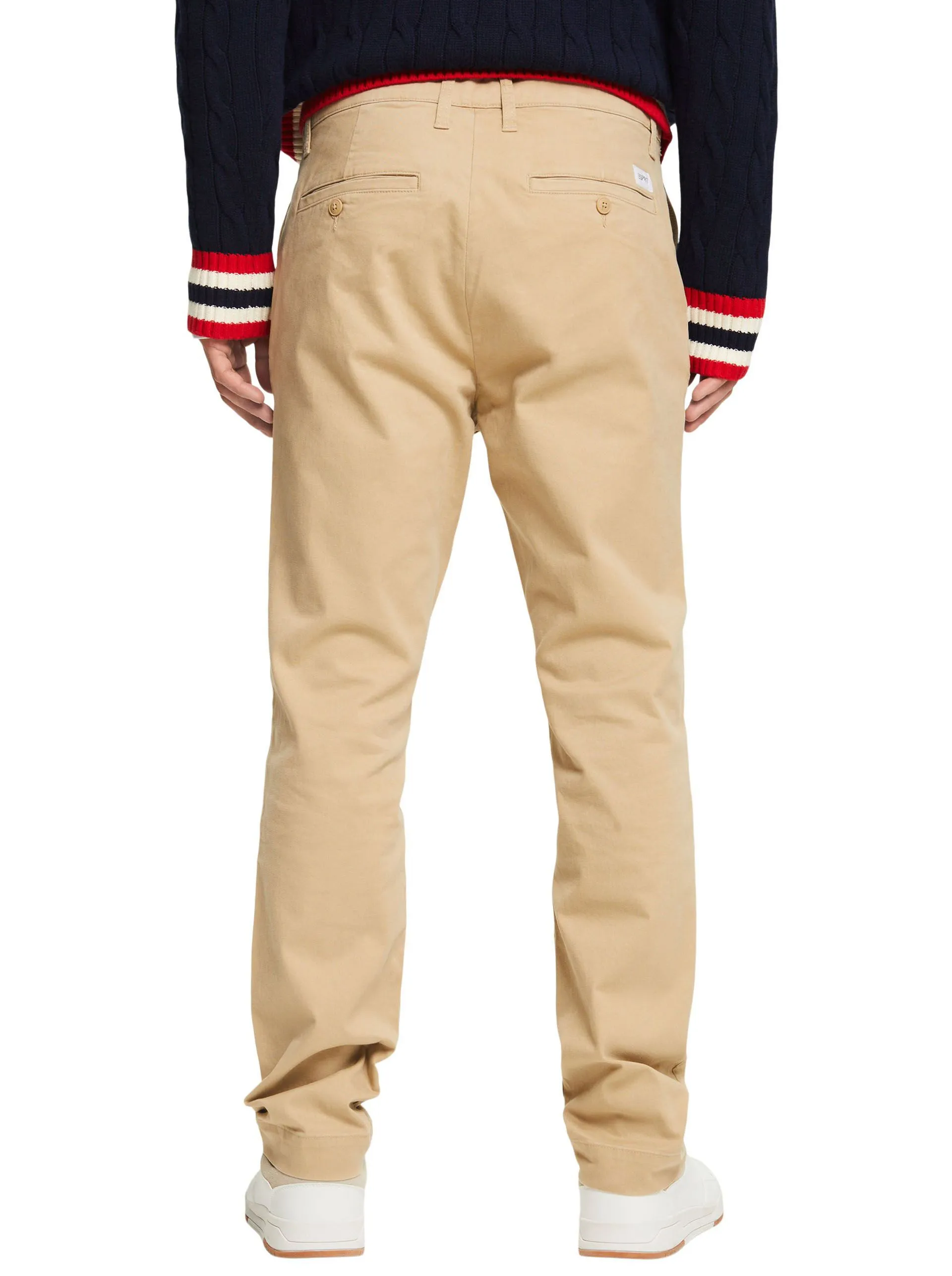 ESPRIT Pantalón chino con pernera estrecha en beige