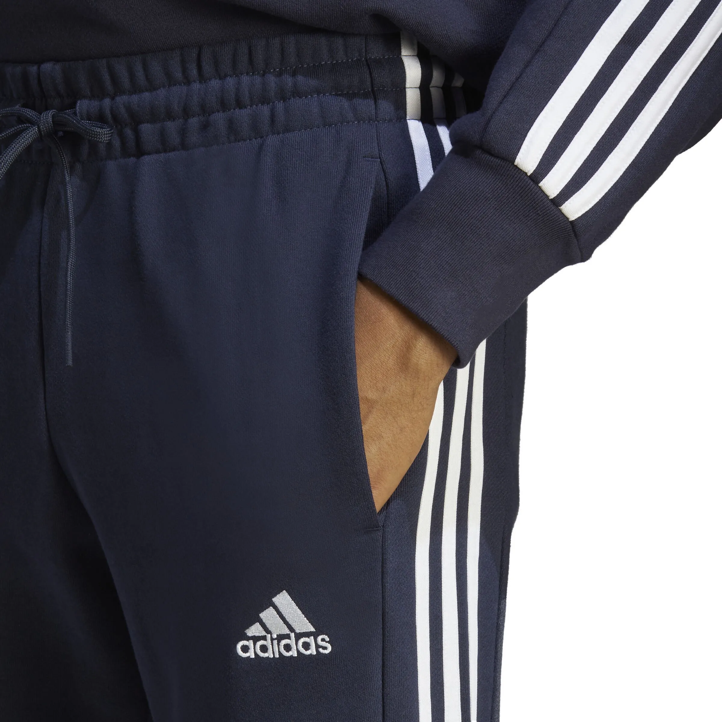 ESSENTIALS FRENCH TERRY TAPERED CUFF 3STRIPES PANTALóN DE ENTRENAMIENTO HOMBRES