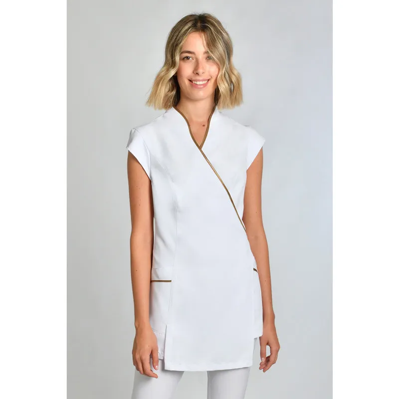 ESTOLA KIMONO DE MICROFIBRA BLANCA VIVO DORADO  DYNEKE