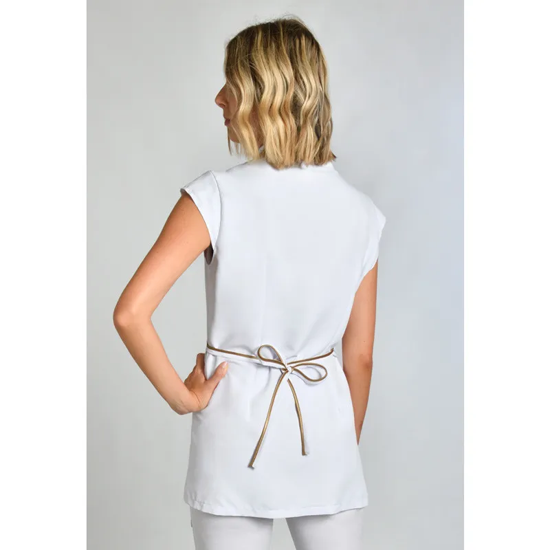 ESTOLA KIMONO DE MICROFIBRA BLANCA VIVO DORADO  DYNEKE