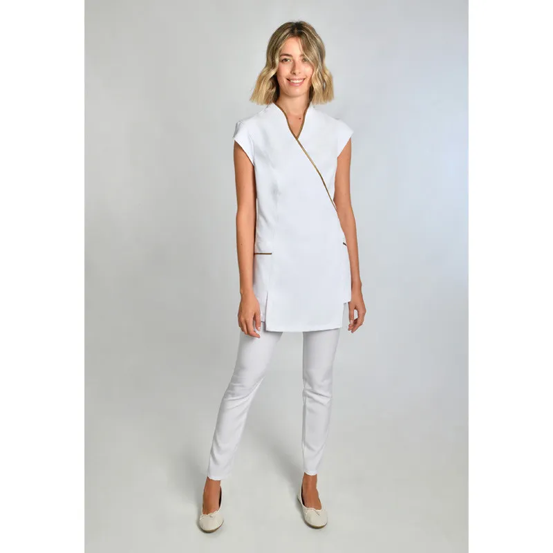 ESTOLA KIMONO DE MICROFIBRA BLANCA VIVO DORADO  DYNEKE
