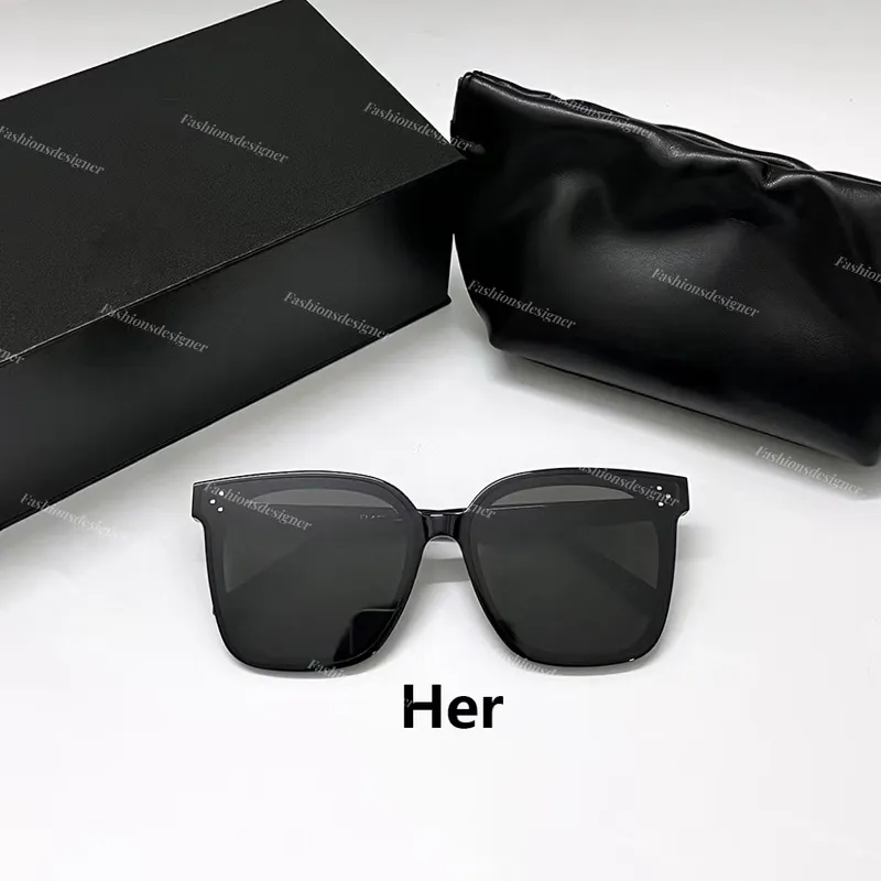 Gafas de sol para hombre Gafas de sol de diseño Gafas de espejo UV400 Caja de gafas de sol GM Gafas de hombre suave negro HER SO