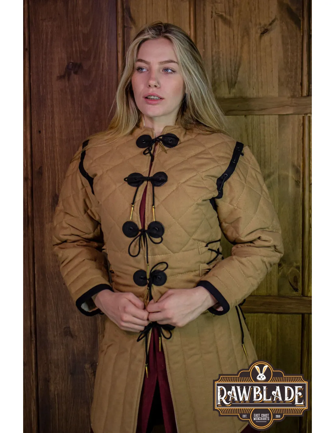 GAMBESóN MEDIEVAL COMPLETO MUJER MORGAUSE  MARRóN CLARO