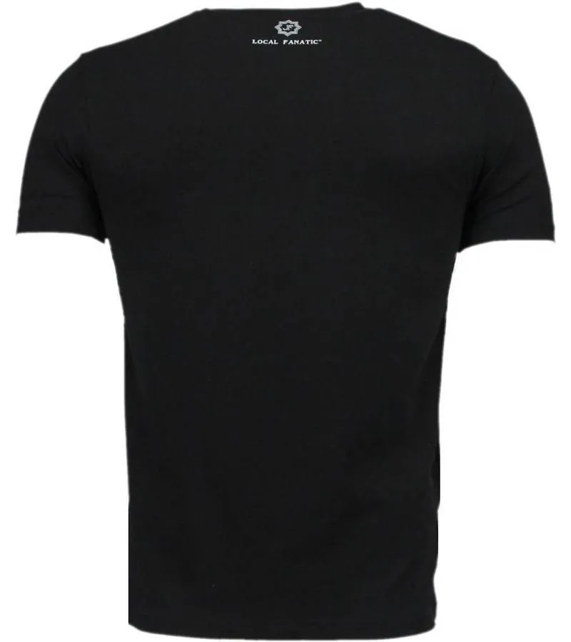 GANGSTER MARILYN  DIGITAL RHINESTONE CAMISETAS PERSONALIZADAS  NEGRO