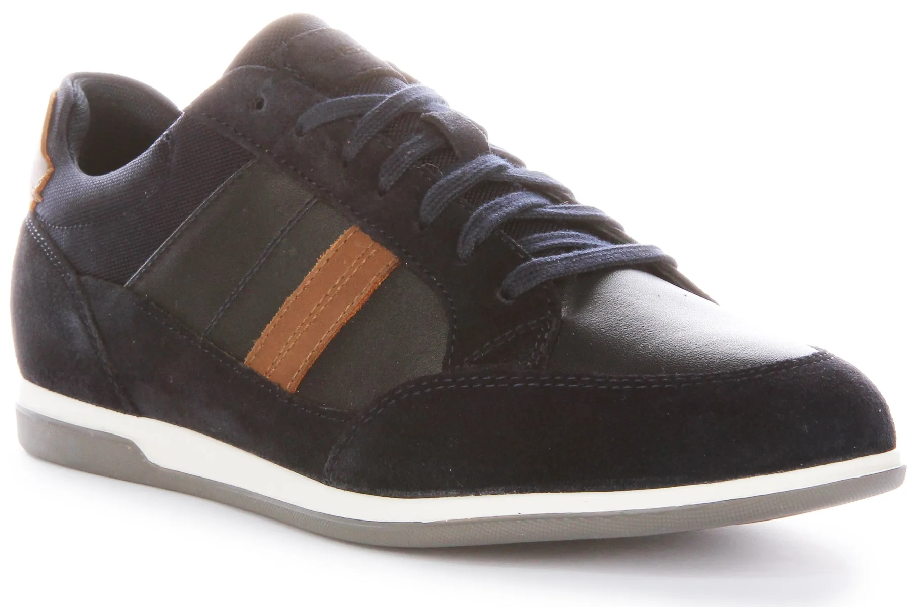 Geox U Rrnan A Zapatillas de Hombre de Cuero de Ante en Azul Marino Marrón