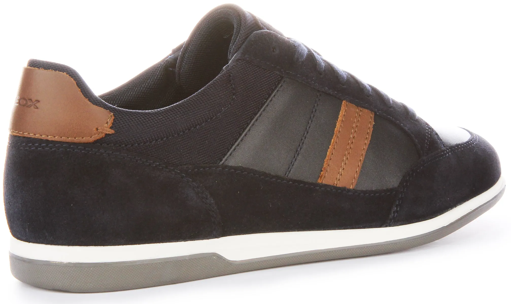 Geox U Rrnan A Zapatillas de Hombre de Cuero de Ante en Azul Marino Marrón