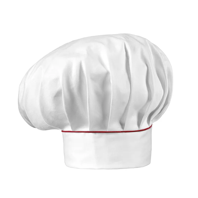 GORRO GRAN CHEF BLANCO CON VIVO BURDEOS  EGOCHEF