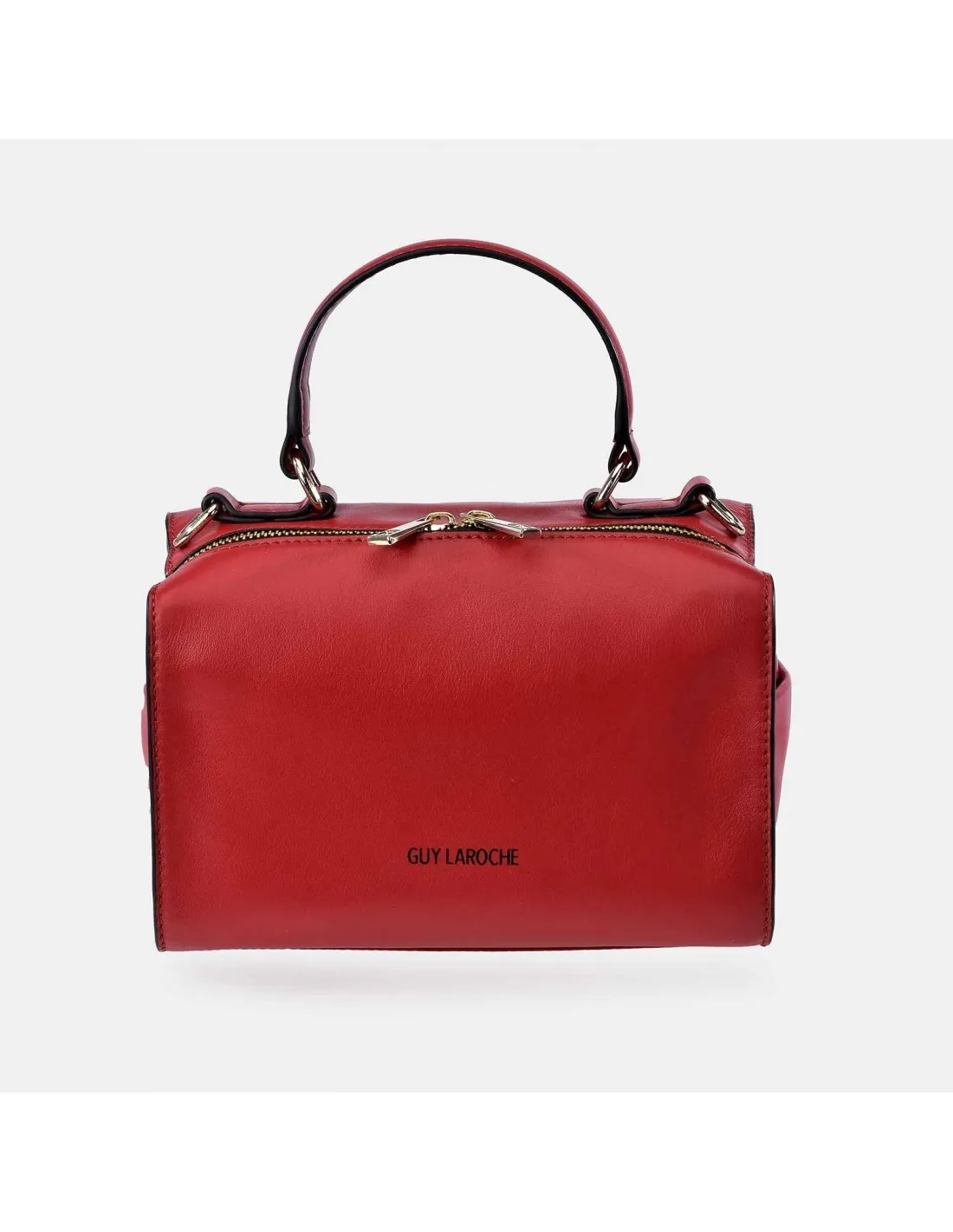 GUY LAROCHE Bolso de mano con dos bandoleras para mujer en piel con cremalleras