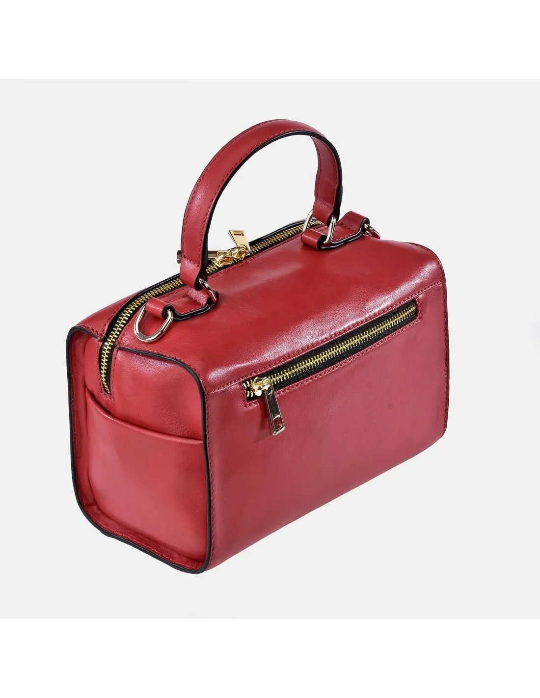 GUY LAROCHE Bolso de mano con dos bandoleras para mujer en piel con cremalleras