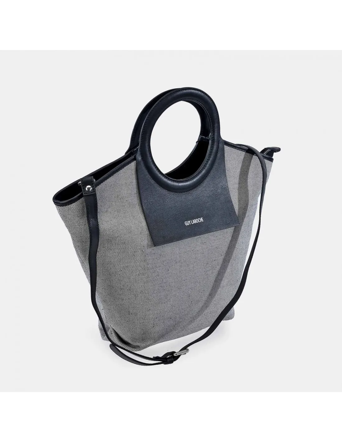GUY LAROCHE bolso de mano tote para mujer en lona y piel
