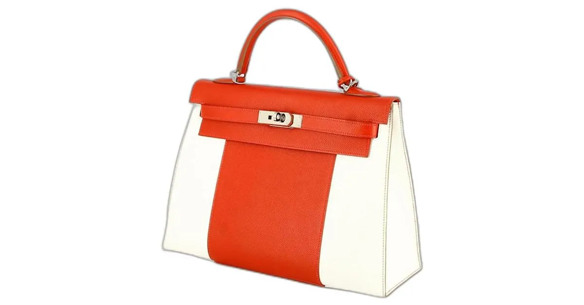 Hermès Kelly 32 Bandera Sellier Roja 