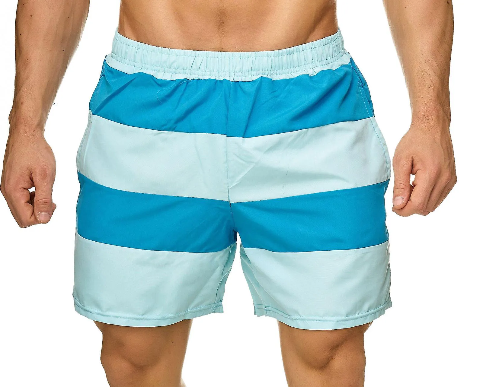 Herren Bade Shorts Kurz Badehose Bunt Gestreift Beachwear Schwimmhose Strand