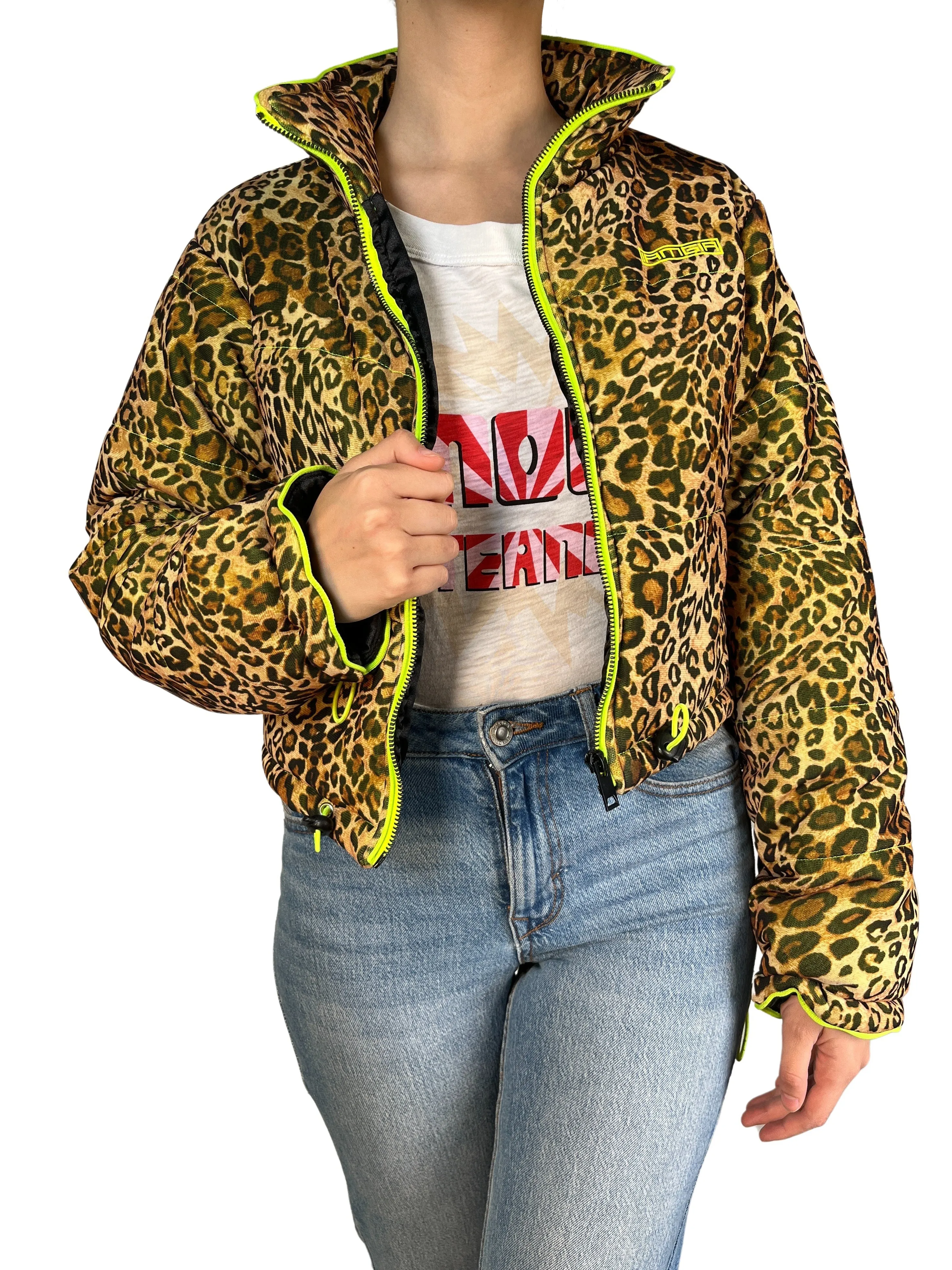 I AM GIA Parca Animal Print Neon