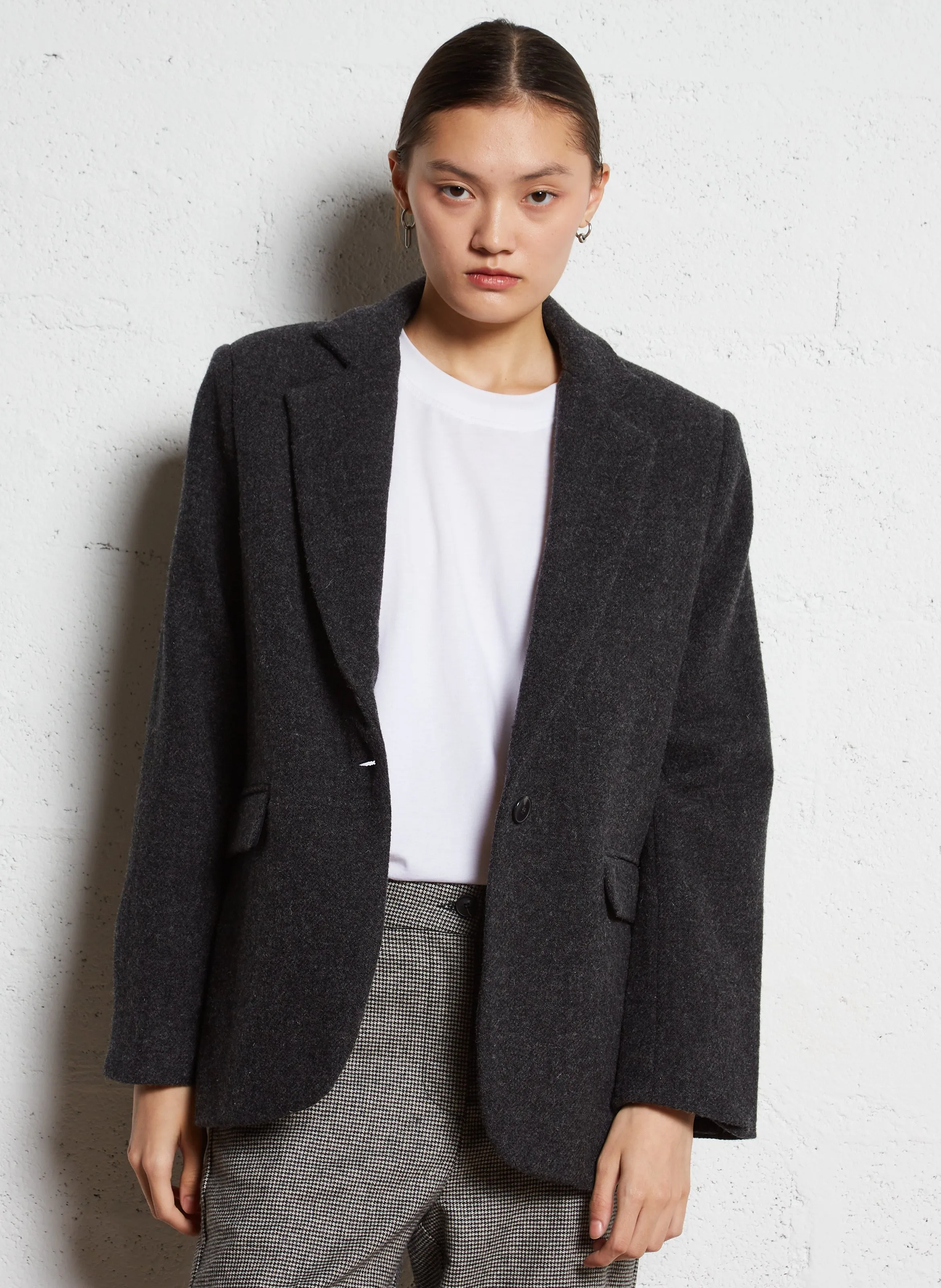 IRVING  SACO DE TRAJE RECTO DE LANA EN GRIS